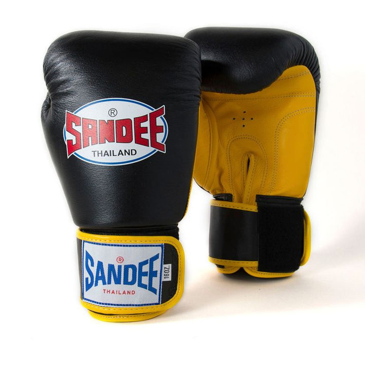Authentic Velcro 2 Tone Boxing Gloves - Black & Yellow