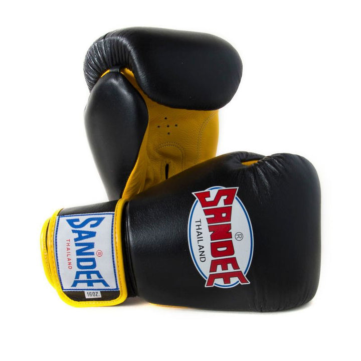Authentic Velcro 2 Tone Boxing Gloves - Black & Yellow