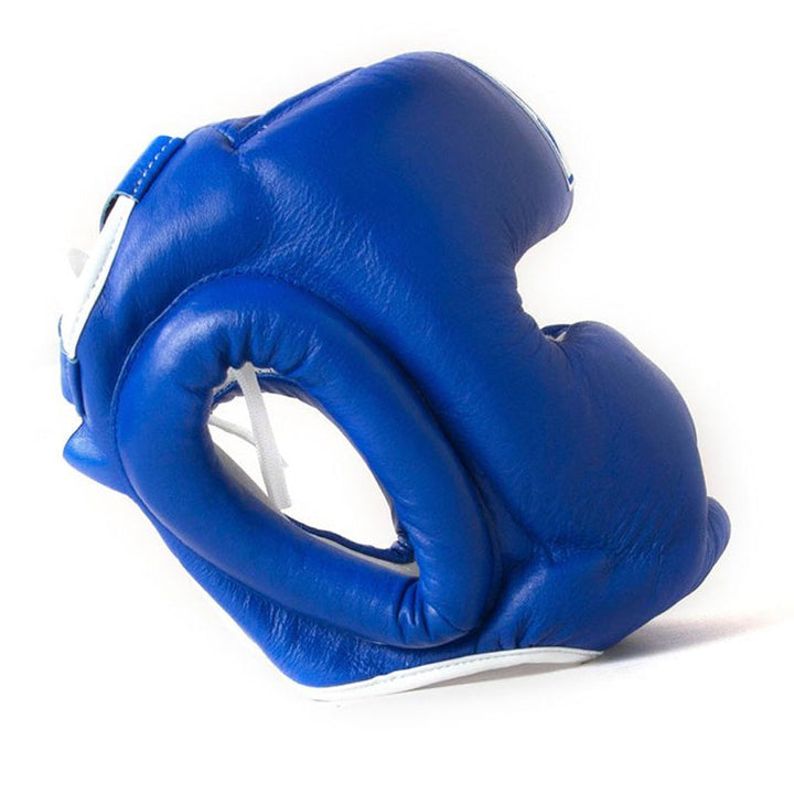 Kids Closed Face Head Guard - Blue & White