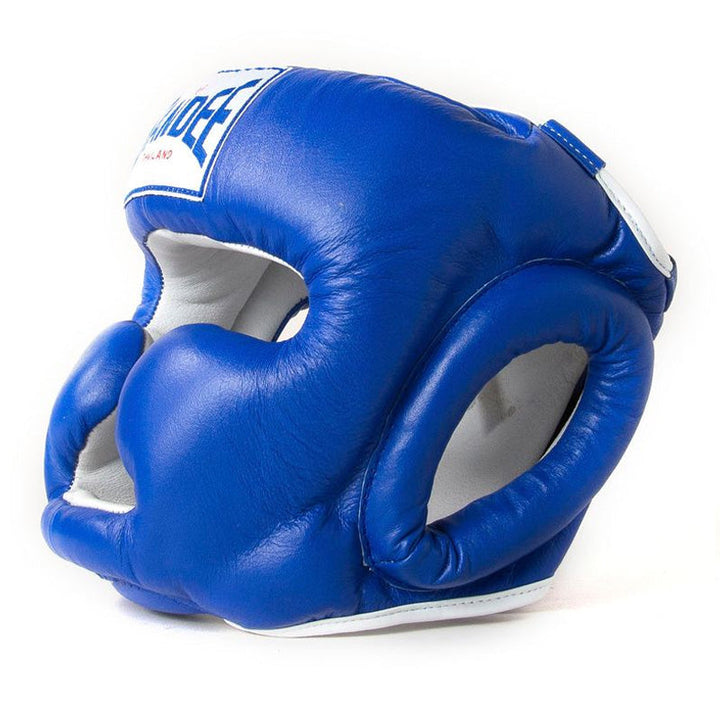 Kids Closed Face Head Guard - Blue & White