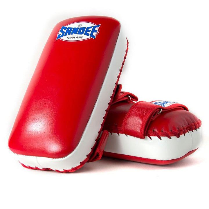 Extra Thick Flat Thai Kick Pads - Red & White