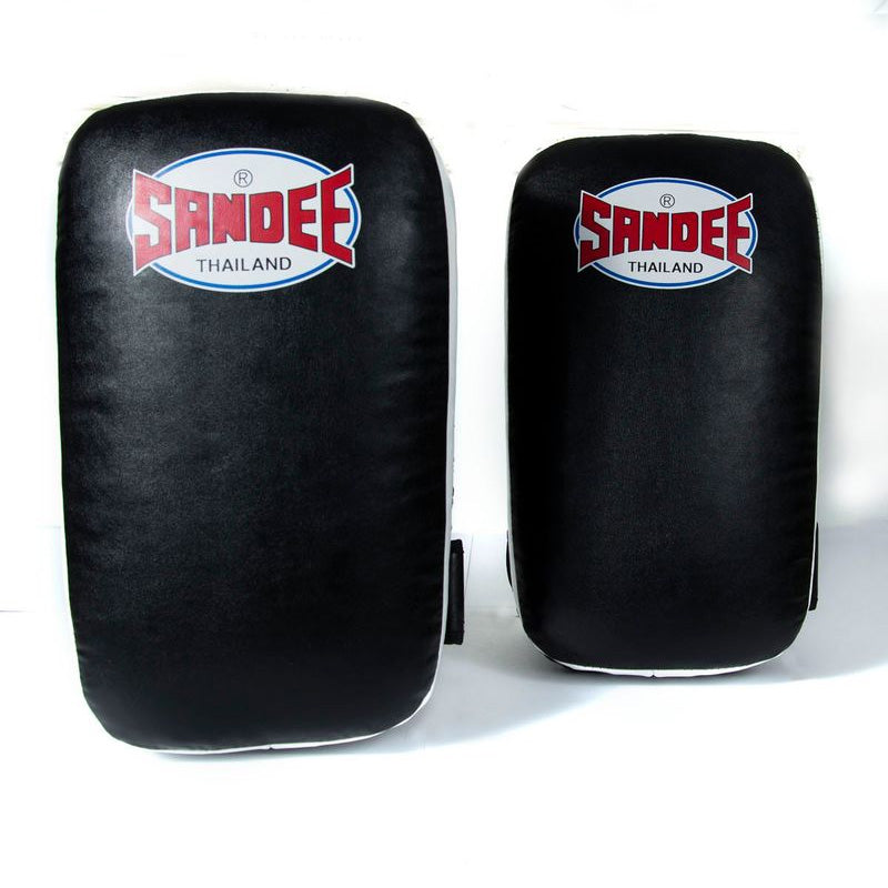Extra Thick Flat Thai Small Kick Pads - Black & White