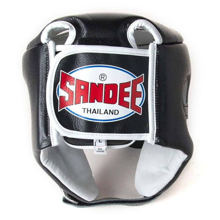 Kids Open Face Head Guard - Black & White