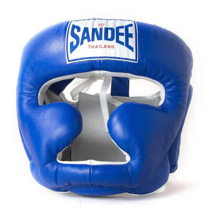 Kids Closed Face Head Guard - Blue & White