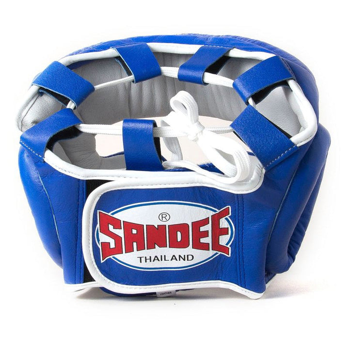 Kids Closed Face Head Guard - Blue & White