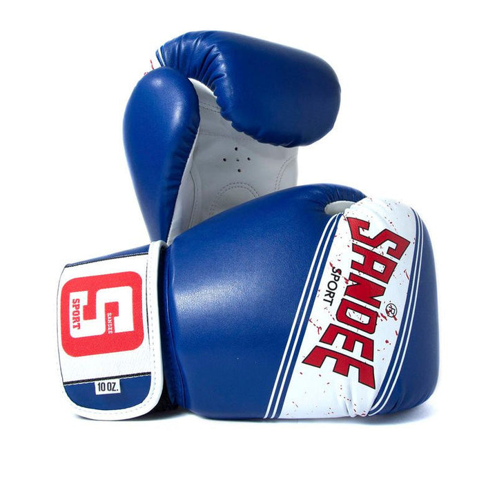 Sport Velcro 2 Tone Boxing Gloves - Blue & White